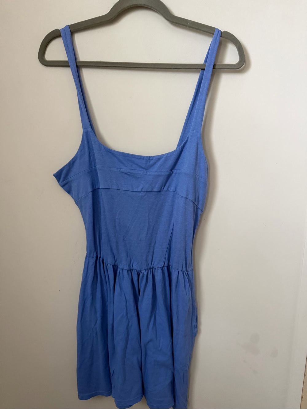NWOT Free People Blue Sleeveless Mini Beach Dress with Pockets